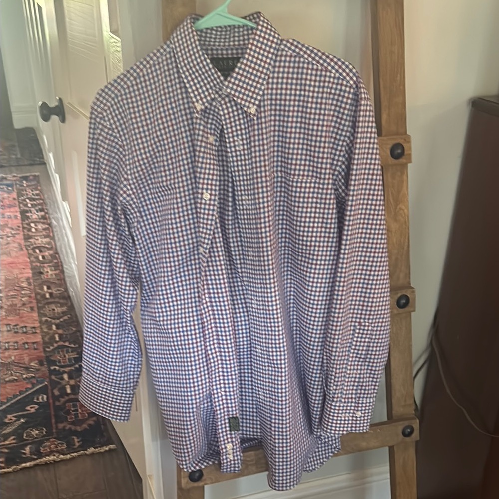 Ralph Lauren Blue and White Casual Button Down Shirt